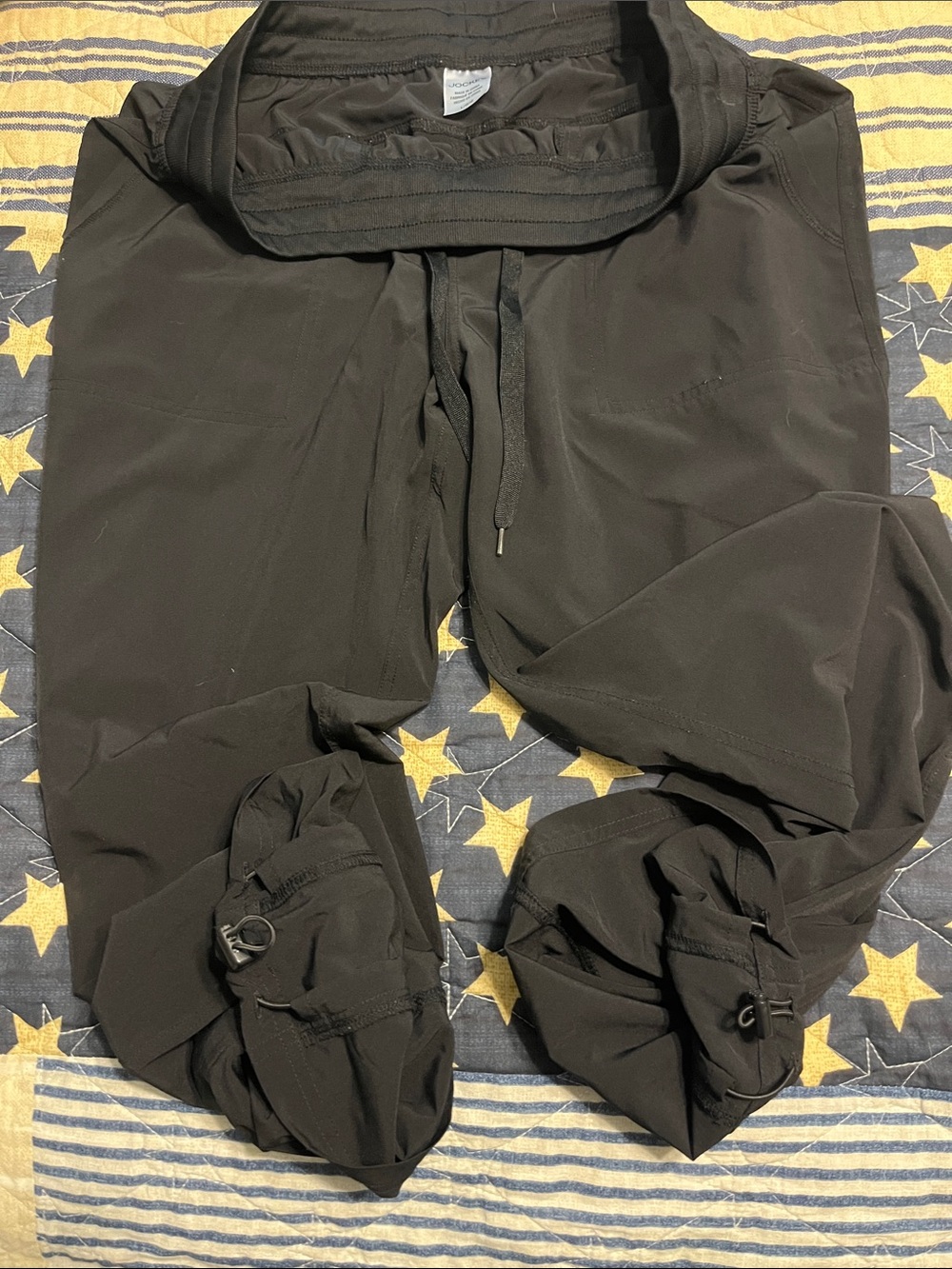 Jockey Men's Black Drawstring Joggers with Cuffed Ankles